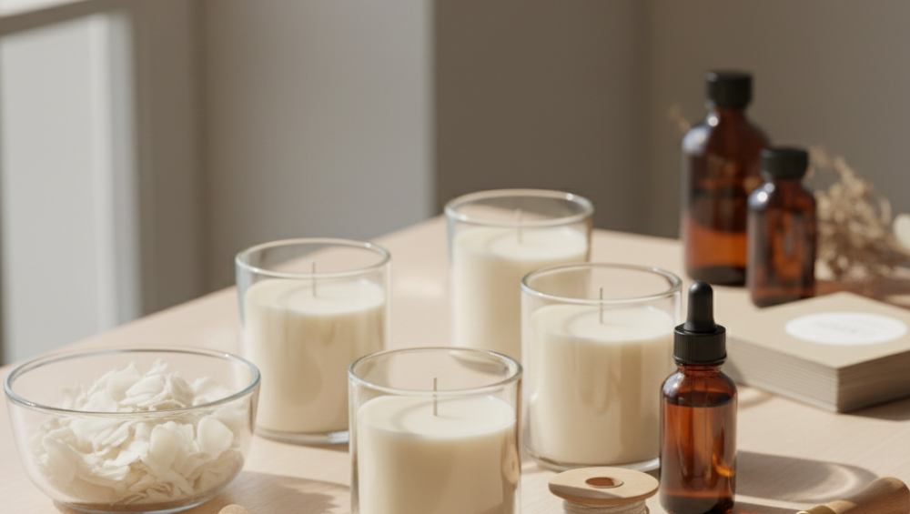 dessert candles trend shown with whipped soy wax and realistic toppings