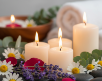 candle care tips shown with a soy candle and smooth melt pool