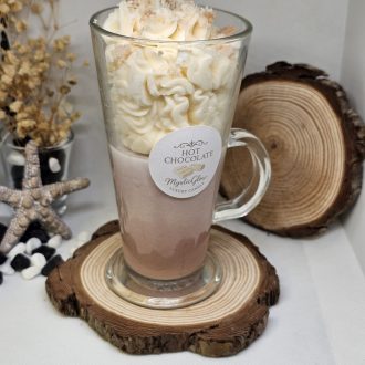 hot chocolate candle by MysticGlow with whipped wax topping